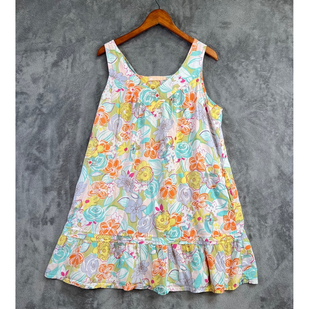 La Cera Dress XL Floral Cotton A-Line Pockets Midi Ruffle Sundress Boho India